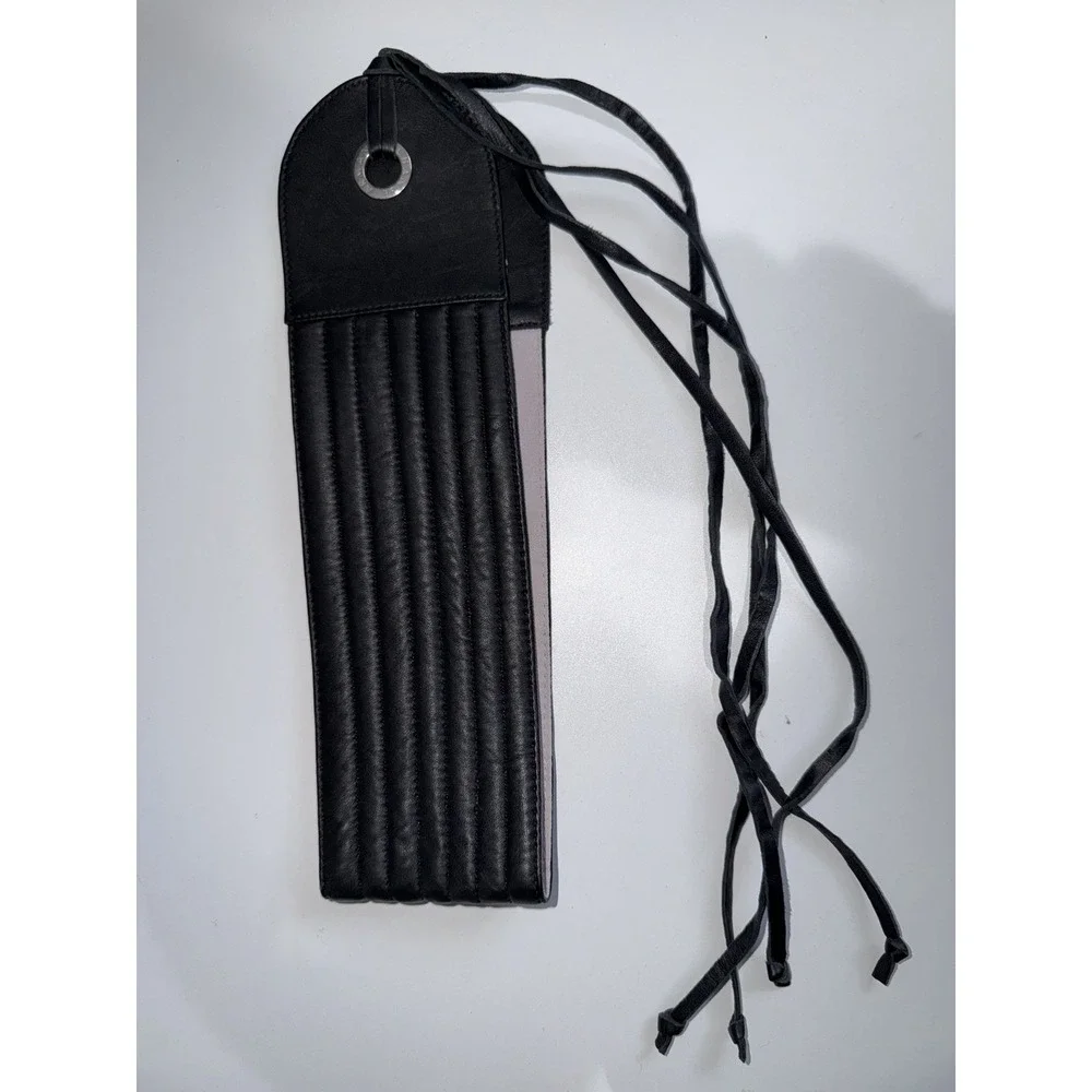 ARMANI EXCHANGE Extra Wide Womens's Size M‎ Leather Tassel Tie